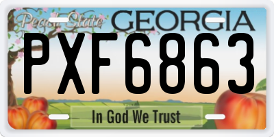 GA license plate PXF6863