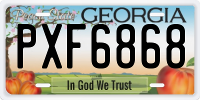 GA license plate PXF6868