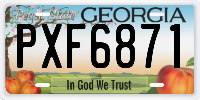 GA license plate PXF6871