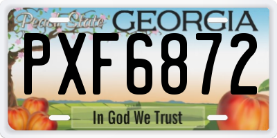 GA license plate PXF6872