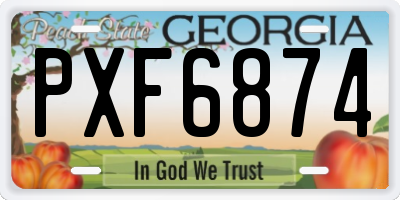 GA license plate PXF6874