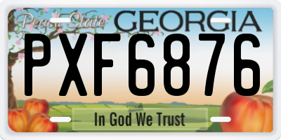 GA license plate PXF6876