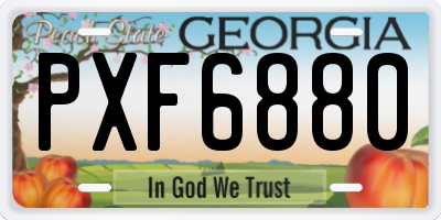 GA license plate PXF6880