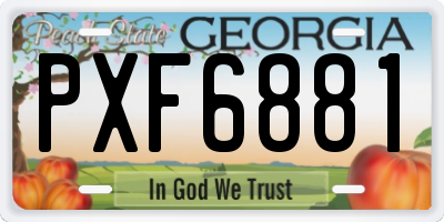 GA license plate PXF6881