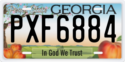 GA license plate PXF6884