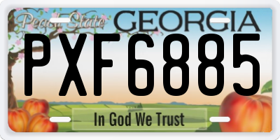 GA license plate PXF6885