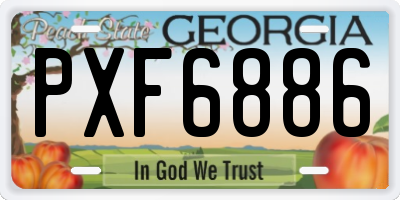 GA license plate PXF6886