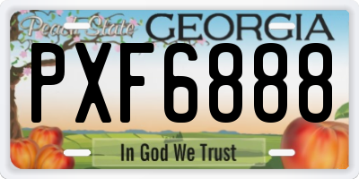 GA license plate PXF6888