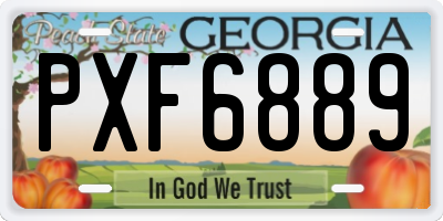 GA license plate PXF6889