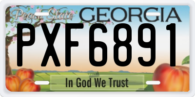 GA license plate PXF6891