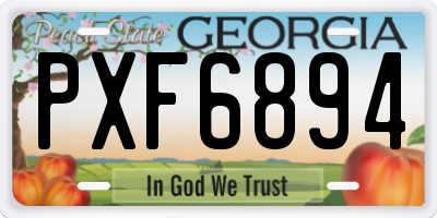 GA license plate PXF6894