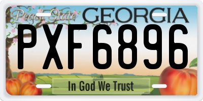 GA license plate PXF6896