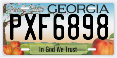 GA license plate PXF6898