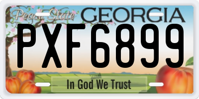 GA license plate PXF6899
