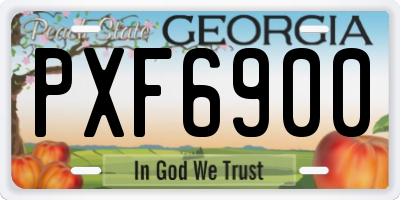 GA license plate PXF6900
