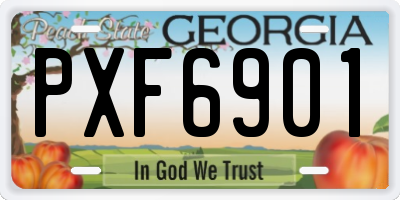 GA license plate PXF6901