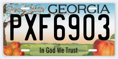 GA license plate PXF6903
