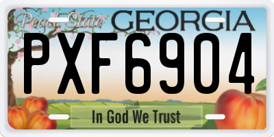 GA license plate PXF6904