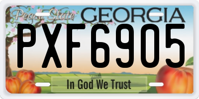GA license plate PXF6905