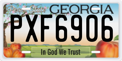 GA license plate PXF6906