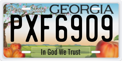 GA license plate PXF6909