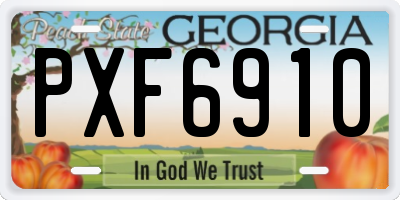 GA license plate PXF6910