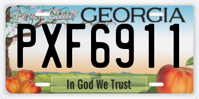 GA license plate PXF6911