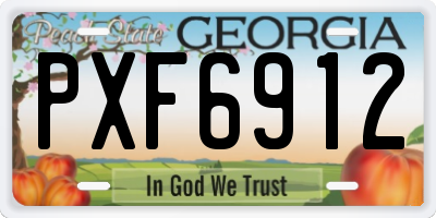 GA license plate PXF6912