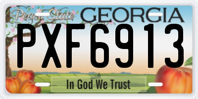 GA license plate PXF6913