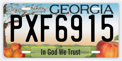 GA license plate PXF6915