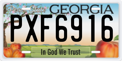 GA license plate PXF6916