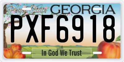 GA license plate PXF6918