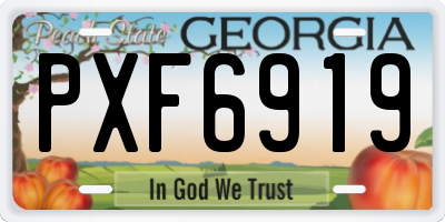 GA license plate PXF6919