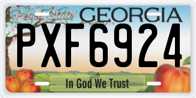 GA license plate PXF6924