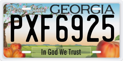 GA license plate PXF6925