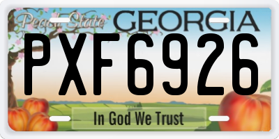 GA license plate PXF6926