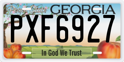 GA license plate PXF6927