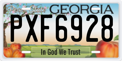 GA license plate PXF6928