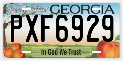 GA license plate PXF6929