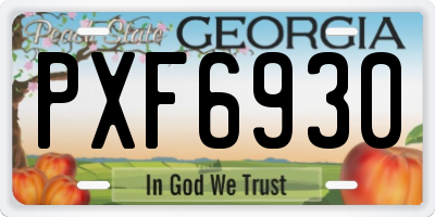 GA license plate PXF6930