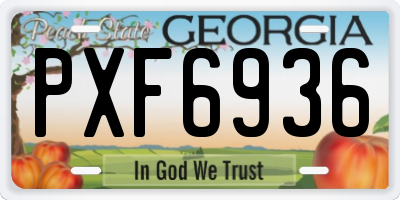 GA license plate PXF6936