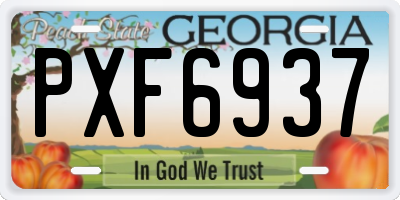GA license plate PXF6937