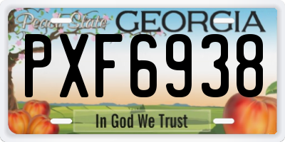 GA license plate PXF6938