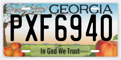 GA license plate PXF6940