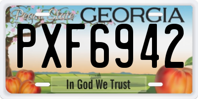 GA license plate PXF6942