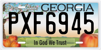 GA license plate PXF6945
