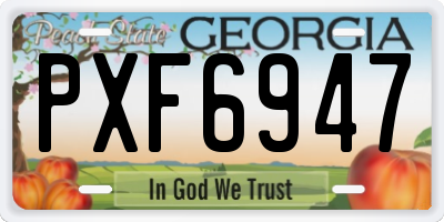 GA license plate PXF6947