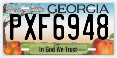 GA license plate PXF6948