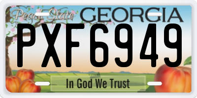 GA license plate PXF6949