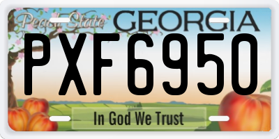 GA license plate PXF6950